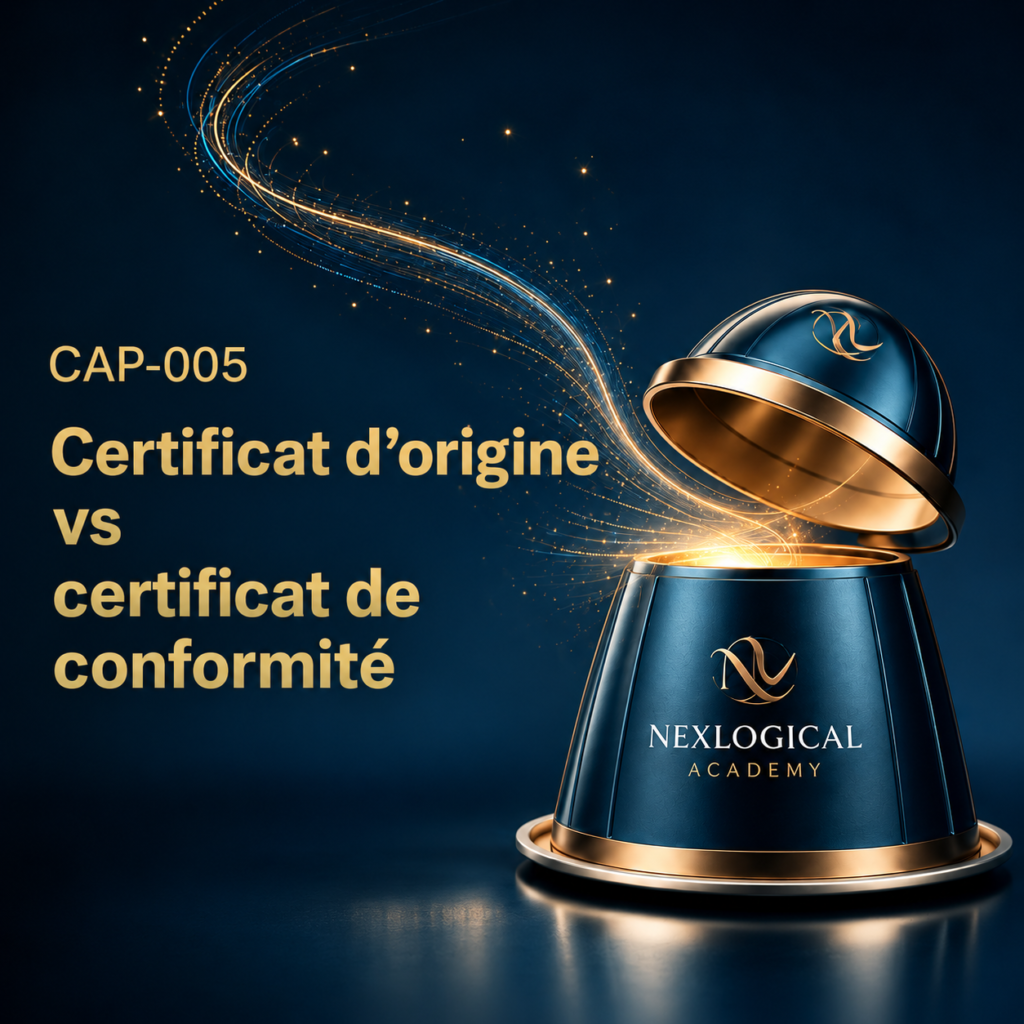 Capsule CAP-005 – Certificat d’origine vs certificat de conformité – Nexlogical Academy